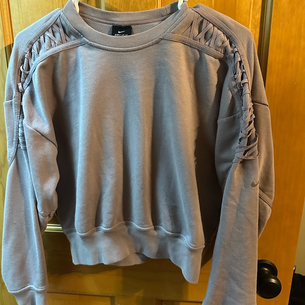 Nike Blue Long Sleeve Ruched Sweatshirt